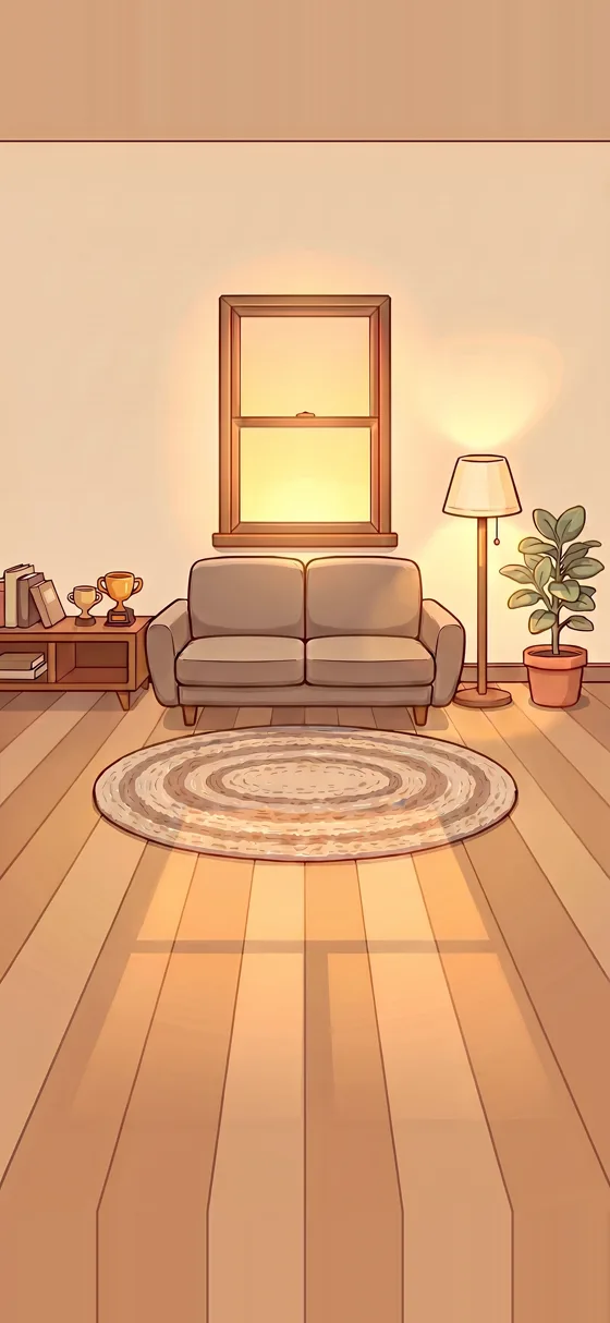 The HabitHouse Living Room in golden afternoon light